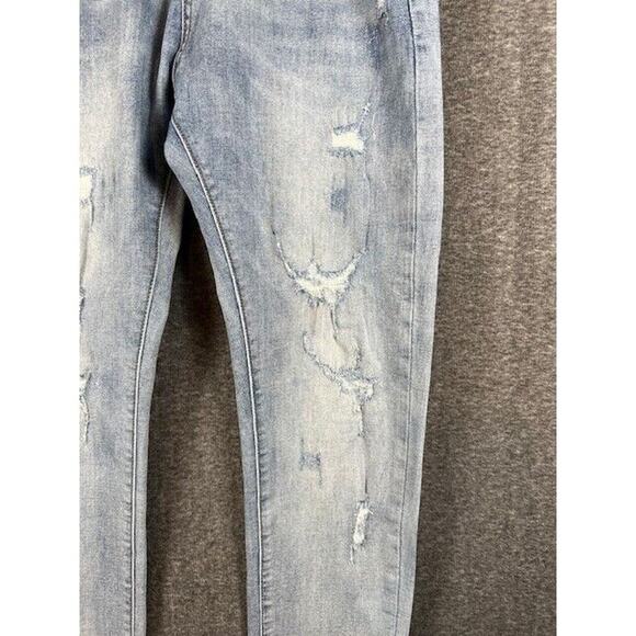 Denim Man Faded Distressed Jeans 33 - Picture 3 of 8